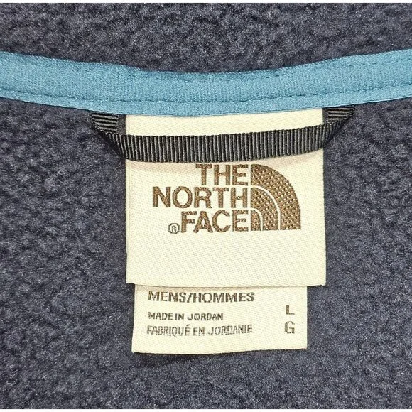 The North Face Men's Navy Teal Carbondale Fleece Full Zip Vest Size Large 2898 - Picture 7 of 12